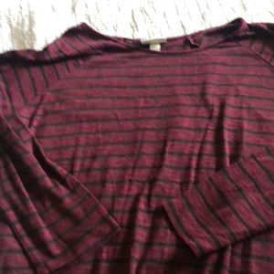 Red and black stripes boyfriend tee 3x